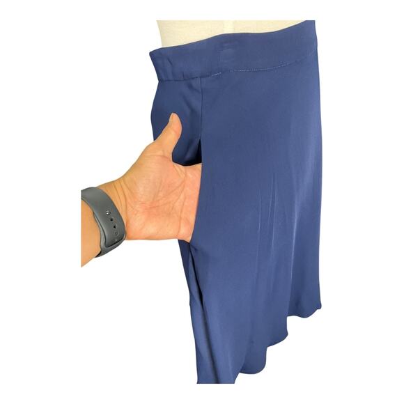 Gal Meets Glam Collection Navy Midi Skirt Women Size 4 Double Lined with Pockets - Picture 4 of 12